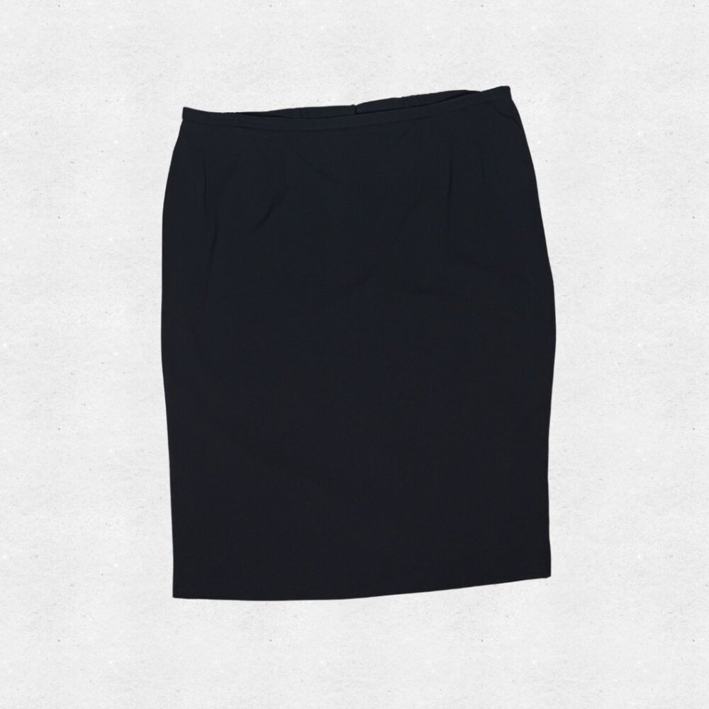 Vintage 90s Charter Club Black Pencil Skirt Plus Size 16 W Knee Length Office